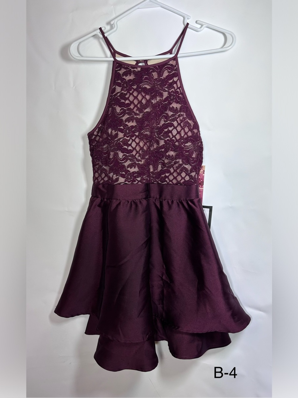 Emerald Sundae NWT Burgundy Lace High-Low Fit & Flare Dress Juniors Size 5